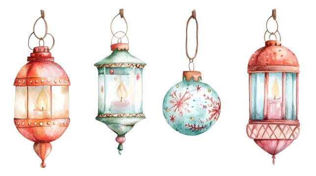 Vibrant Hanging Lanterns and Ornaments for Festive