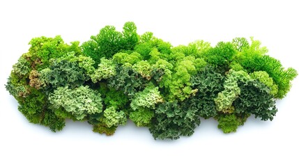 Obraz premium Green aquatic moss coral reef on white background 