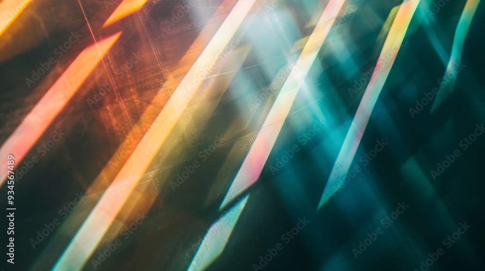 Poster close-ups of light rays filtering through a prism for a minimalistic abstract background ai generate