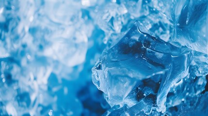 Fototapeta premium Cold blue-hued representation of ice breaking AI generated illustration