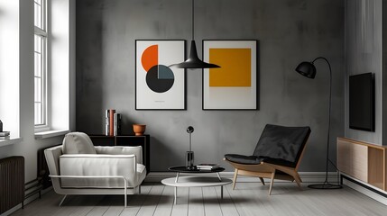 Combine minimalism with a touch of vintage using gipsum props for a modern poster  AI generated illustration