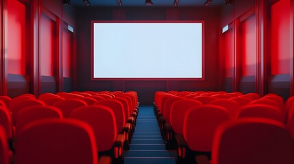 Obraz premium Conceptual design of cinema poster in a minimalistic style for a wood frame AI generated illustration