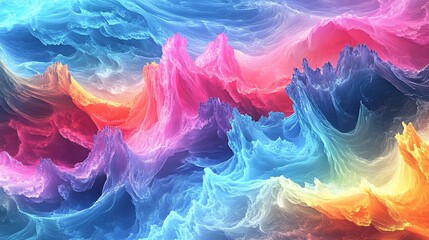 Fototapeta premium Abstract Colorful Landscape with Swirling Patterns