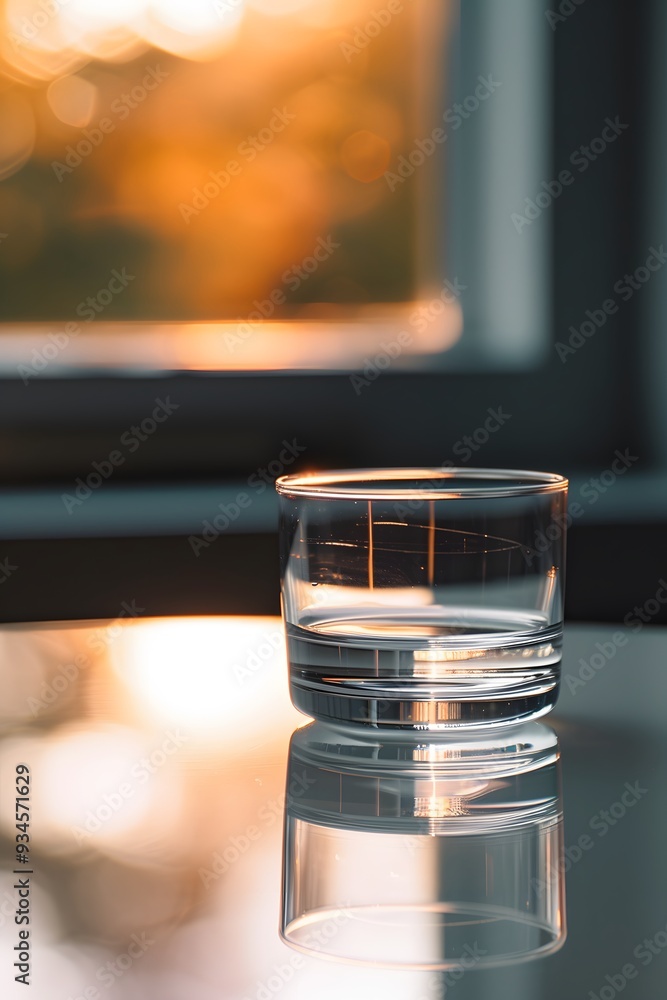 Poster craft a minimalistic background with a macro focus on glass reflections ai generated illustration