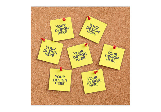 Sticky Notes with Wall Mockup