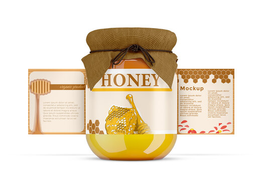 Honey Jar with label Mockup