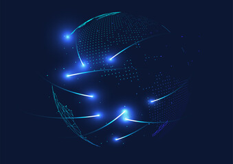 Three-dimensional abstract planet,meaning globalization, internationalization