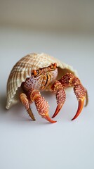 Hermit Crab isolated on paper background