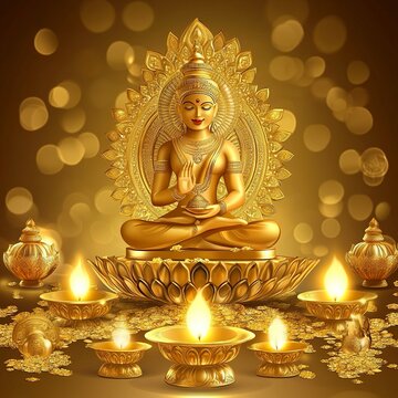 decorative happy dhanteras religious background pray for wealth and prosperity vector. Translation: Happy Dhanteras, dhan means wealth teras means thirteen,generative ai