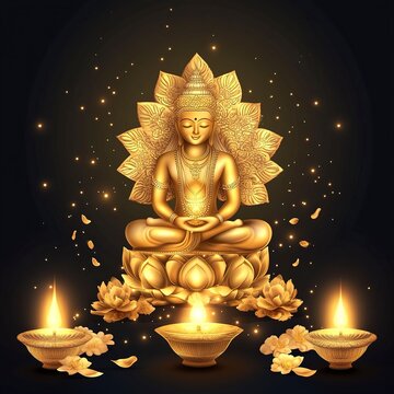 decorative happy dhanteras religious background pray for wealth and prosperity vector. Translation: Happy Dhanteras, dhan means wealth teras means thirteen,generative ai