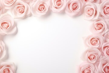 light pink rose with white color background