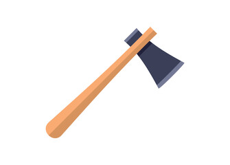 Single bladed axe. Simple flat illustration.