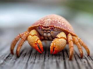 Hermit Crab isolated on wooden background