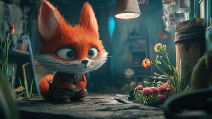 Thoughtful Character in 3D World