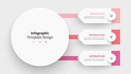 Business Central Circle Infographic Presentation with Arrow Label Circle Label 3 Option and Icon