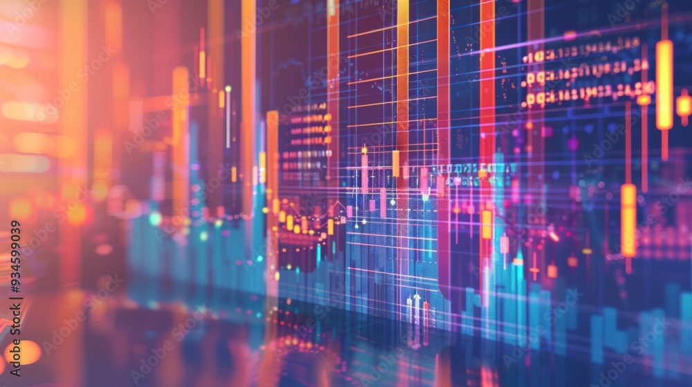 Poster abstract financial data visualization