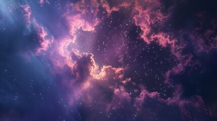Obraz premium Cosmic Cloudscape with Twinkling Stars
