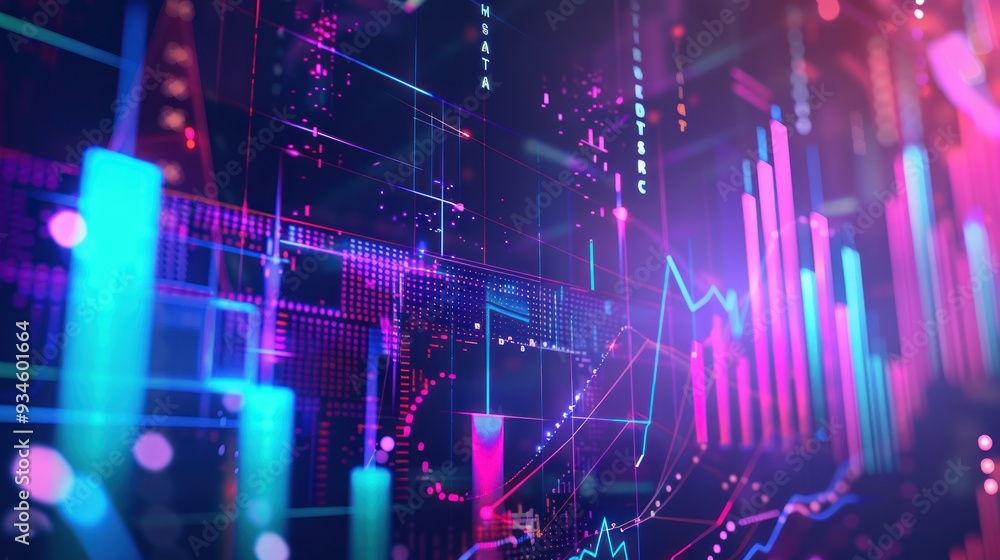 Poster abstract digital data visualization