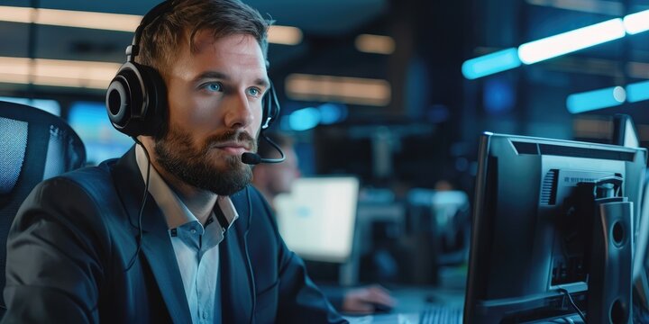 Entrepreneur in customer service managing credit card concerns in financial technology or payment discrepancies, and advisor offering assistance on online commerce and tech support.