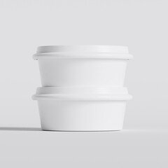 Packaging for take away container for fast food or snacks isolated on background. 3d rendering illustration