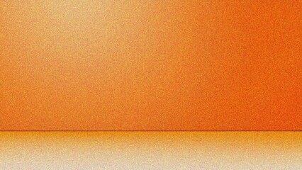 Fototapeta premium Orange color grainy noisy color gradient background, texture effect, line poster header banner design backdrop 
