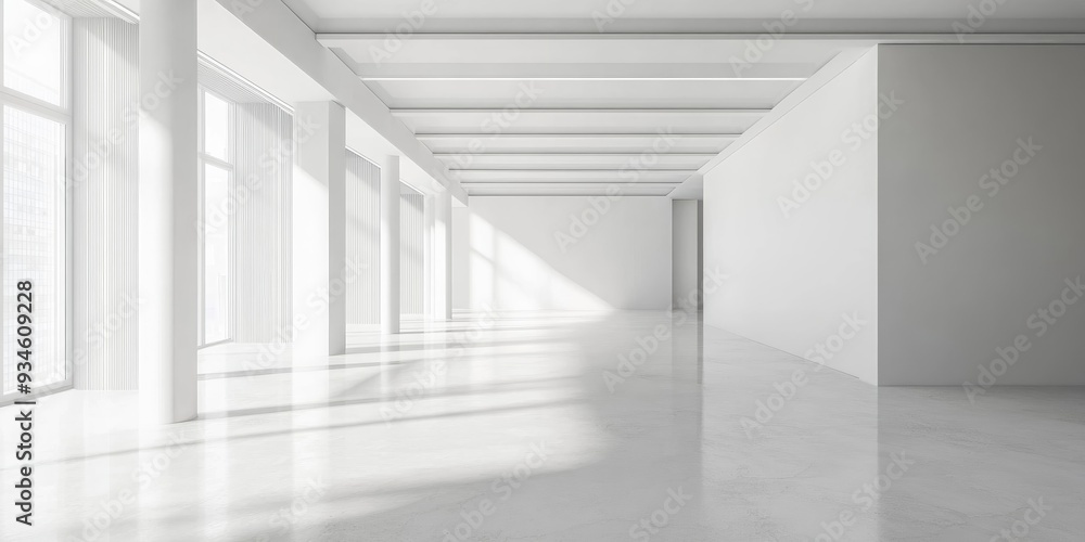 Poster white empty interior with 3d rendering elements
