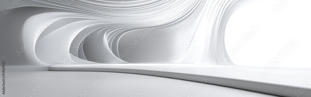 Poster smooth white abstract architectural background featuring 3d rendering