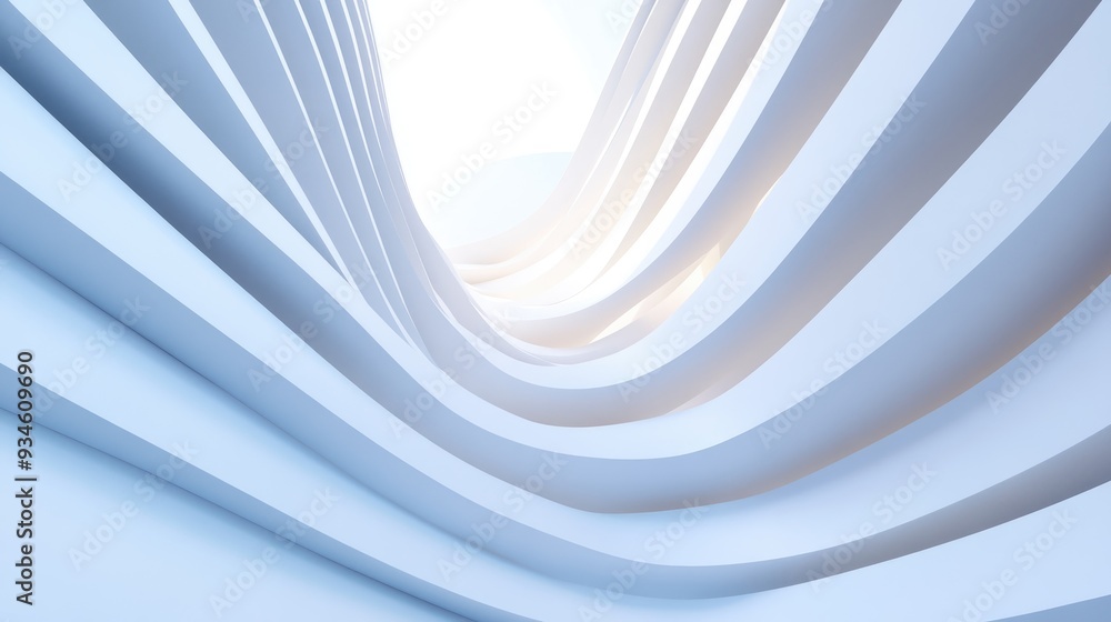 Aufkleber sleek white abstract architectural backdrop with 3d rendering
