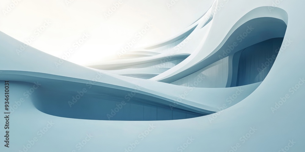 Poster smooth abstract architectural background with 3d rendering