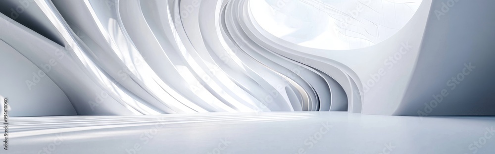 Poster smooth white abstract architectural background featuring 3d rendering