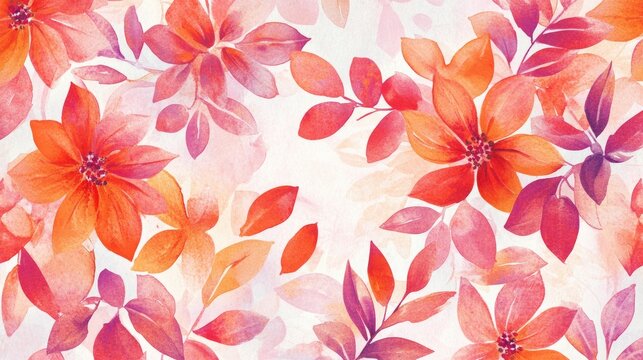 Watercolor illustration featuring a trendy embroidered design with decorative floral and leaf ornaments ideal for textile printing