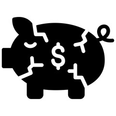 piggy bank icon illustration design with solid