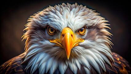 Obraz premium Intense close up of a majestic eagle with detailed feathers and a fierce gaze