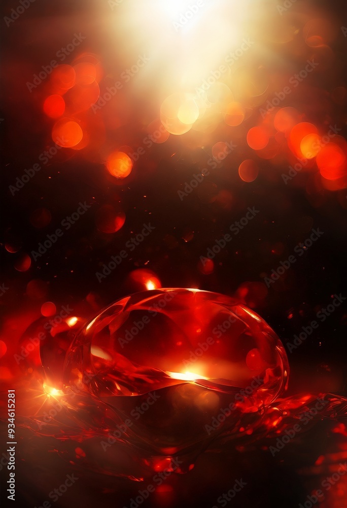 Poster red object is floating in the water