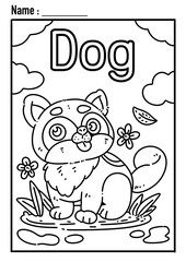 Beautiful coloring page of dog