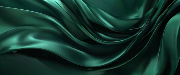 Fototapeta premium green silk fabric with very smooth folds