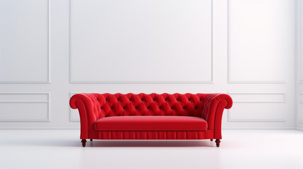 red leather sofa with white background, red sofa in a room, red sofa in a room