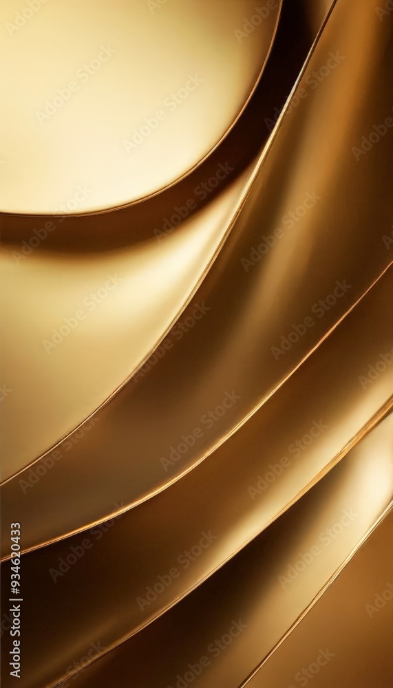 Poster gold background with curved curve