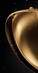 Fototapeta premium gold spoon with liquid pouring out it