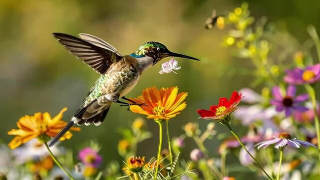 hummingbirds that suck nectar