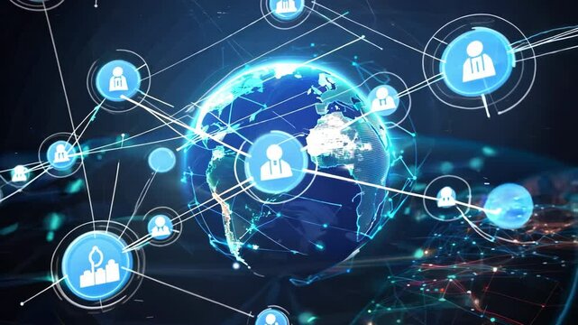 A digital representation of global connectivity, showcasing a network of users interconnected across the world.