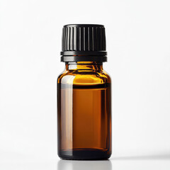 Essential Oil Bottle on a Solid White Background for Minimalist Design