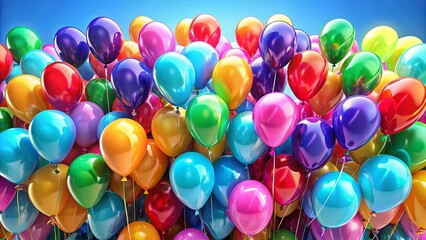 A vibrant render of colorful balloons to celebrate a joyful party