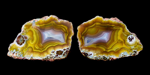 Pair of Mexican Laguna Banded Agate, Quartzsite, AZ. (Large format sizes available)