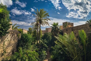 Fototapeta premium Photo of Palm trees growing on the walls at Al trianglee in Sil_flipin