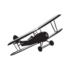 Aircraft silhouette vector with white Background