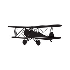 Aircraft silhouette vector with white Background
