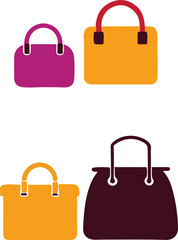 Woman purse. Colorful funny ladies bags. Modern fashion shopping. Stylish clothing. Female accessories shop. Trendy handbags. Cross body and shopper. Luxury clutch