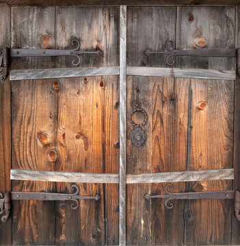 This antique wooden door shows craftsmanship at Fort Ross State Historic Park.