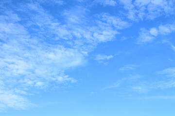copy-space sky background with blue abstract outdoor view, white cloud summer day afternoon